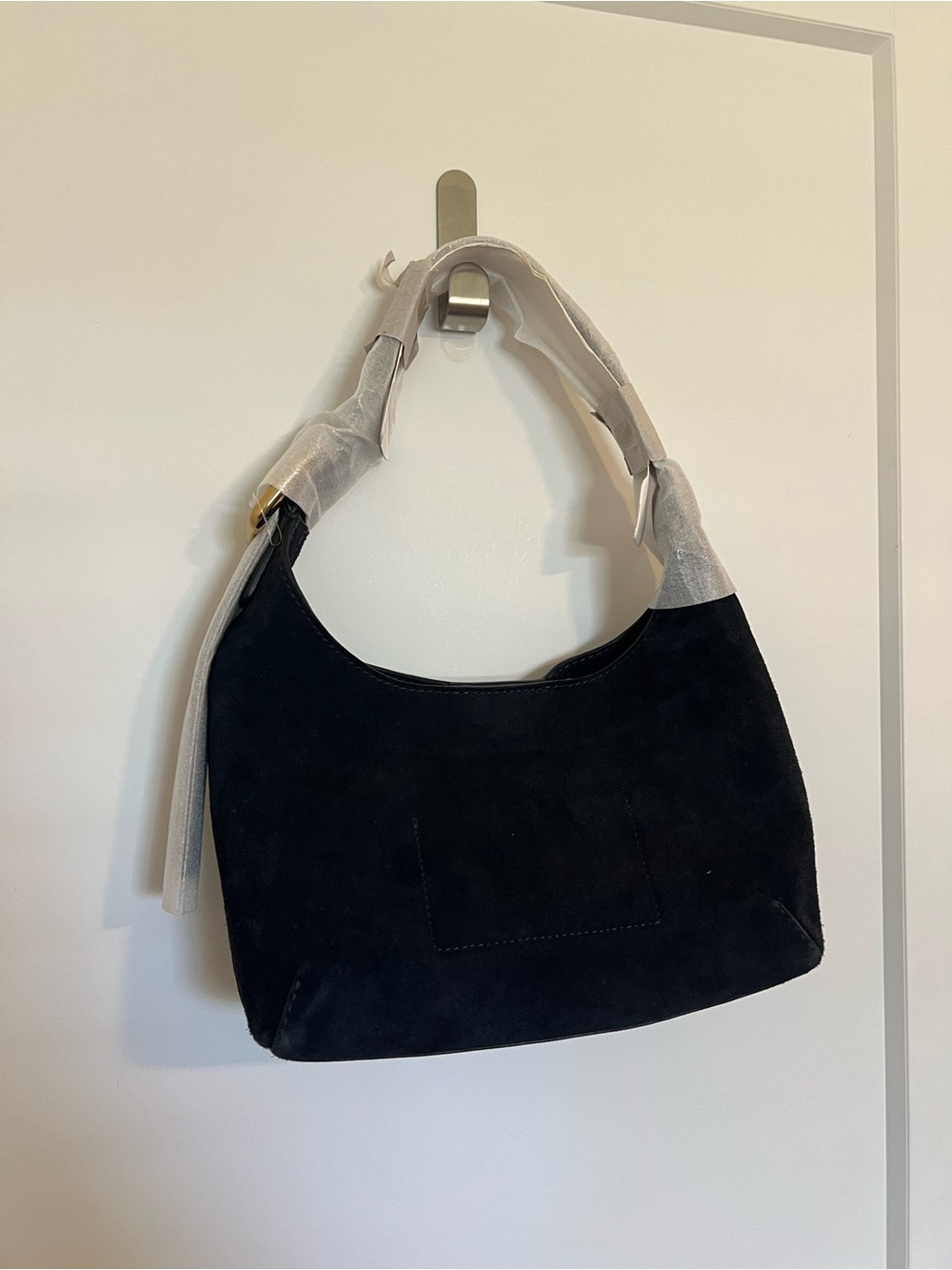 Madewell Classic Black Puff Suede Shoulder Bag - Women